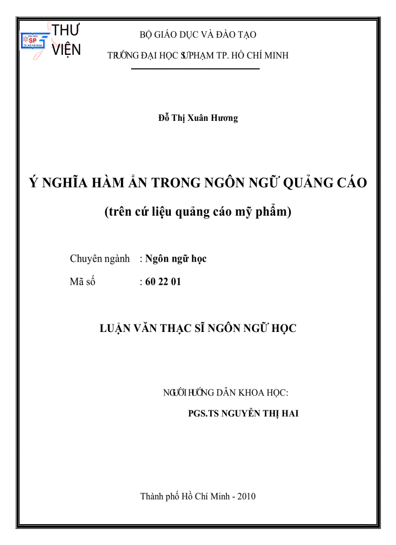 Ýnghĩa hàm ẩn trong ngôn ngữ quảng cáo