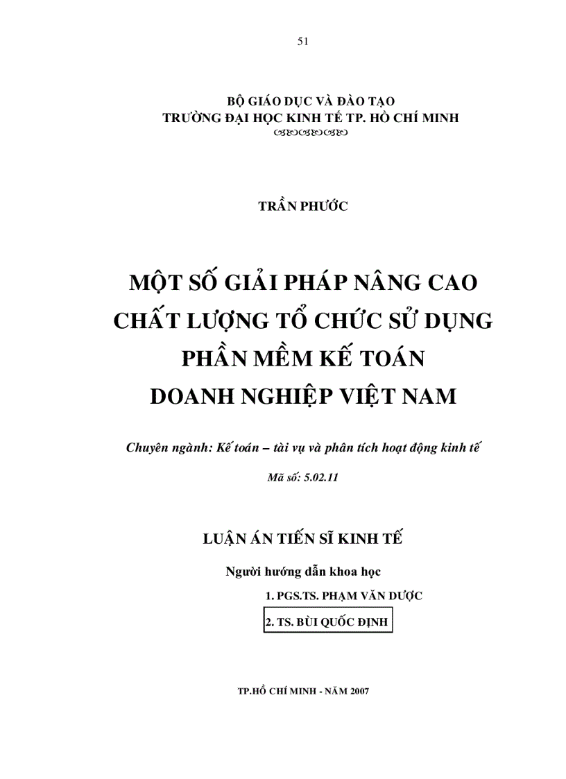 Một số giải pháp nâng cao chất lượng tổ chức sử dụng phần mềm kế toán doanh nghiệp việt nam