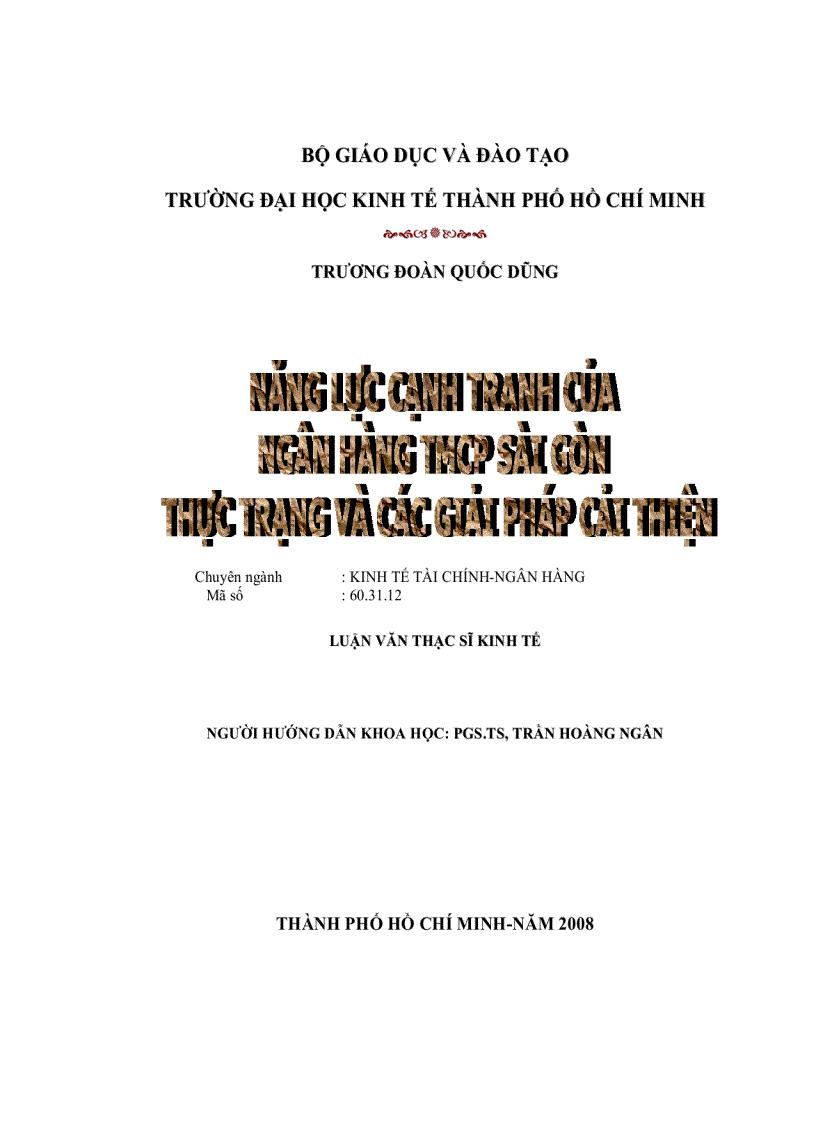 Năng lực cạnh tranh của ngân hàng tmcp sài gòn thực trạng và các giải pháp cải thiện