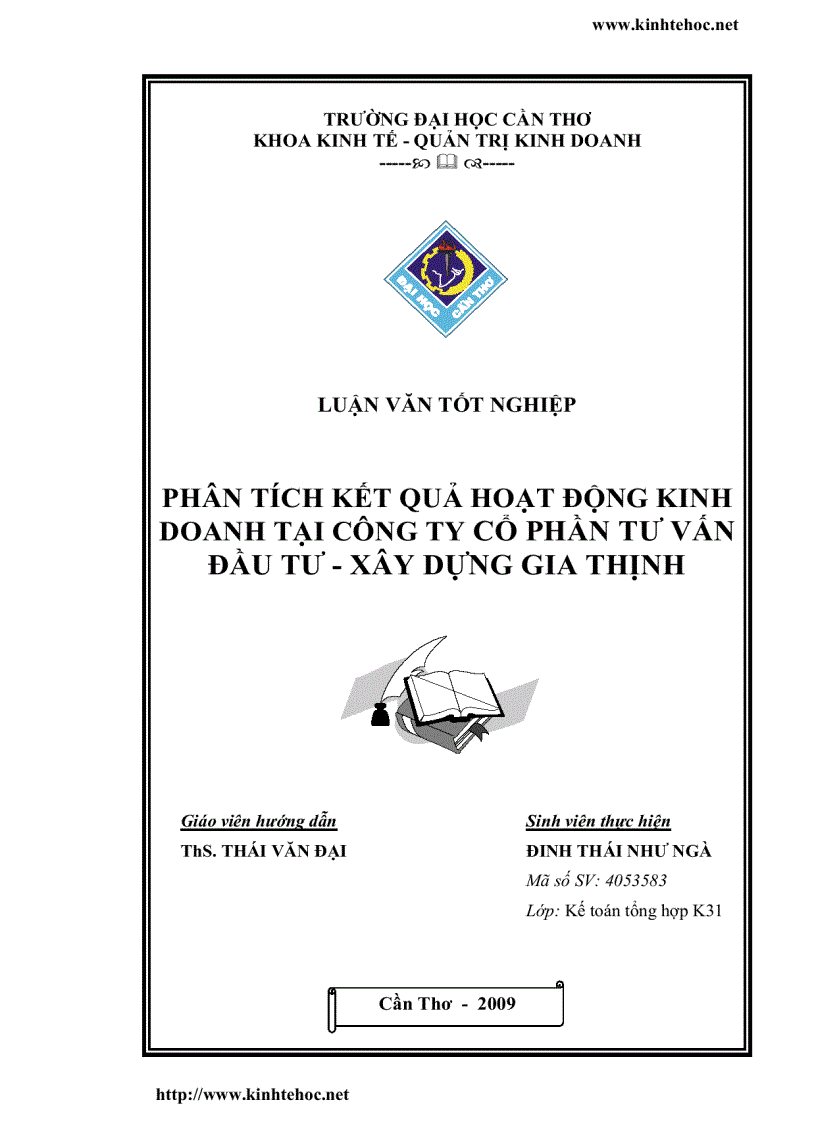 Phân tích kết quả hoạt động kinh doanh tại công ty cổ phần tư vấn đầu tư xây dựng gia thịnh