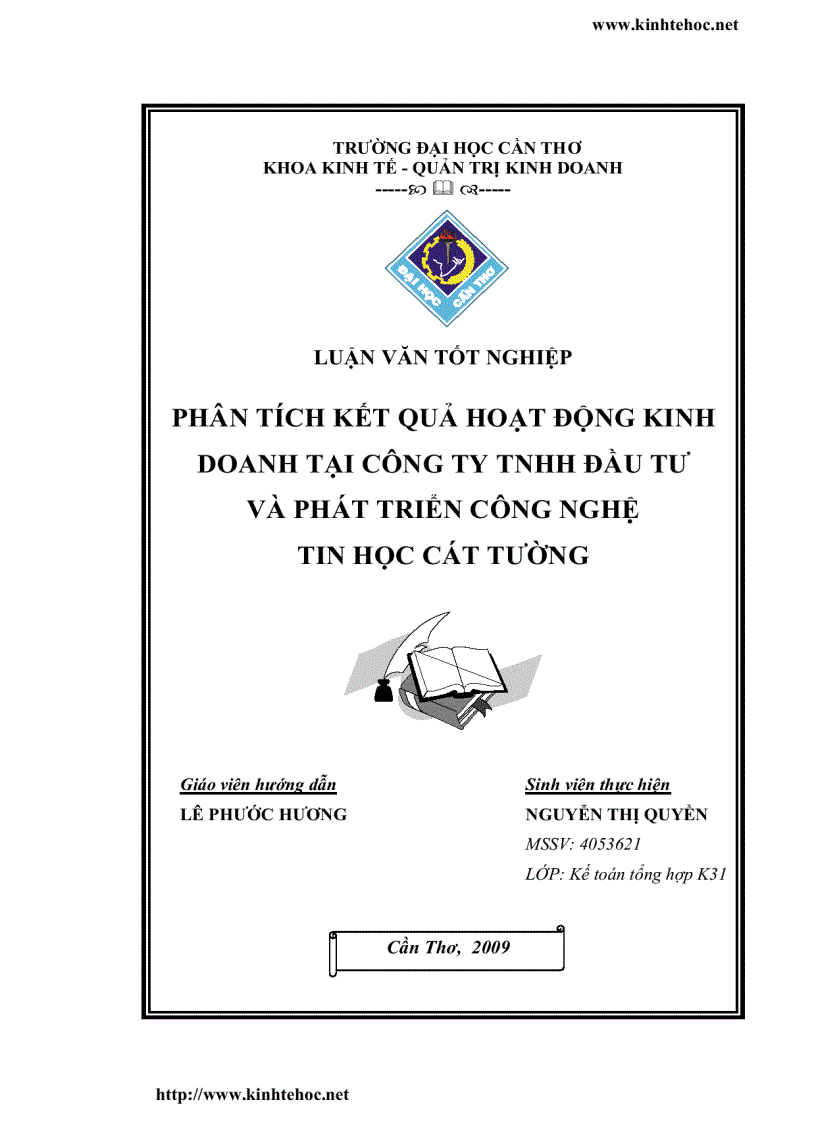 Phân tích kết quả hoạt động kinh doanh tại công ty tnhh đầu tư và phát triển công nghệ tin học cát tường