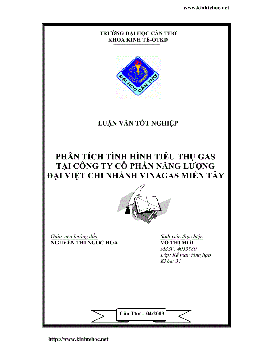 Phân tích tình hình tiêu thụ gas tại công ty cổ phần năng lượng đại việt chi nhánh vinagas miền tây
