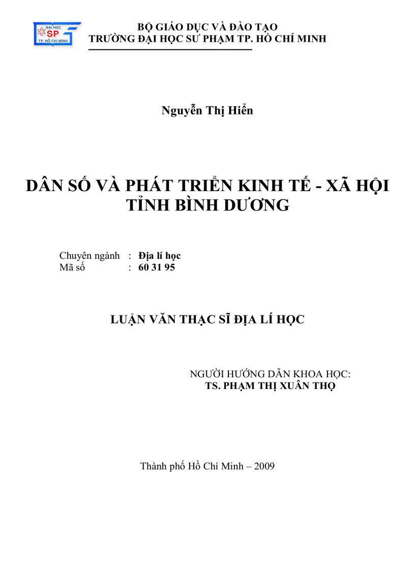 Dân số và phát triển kinh tế xã hội tỉnh Bình Dương