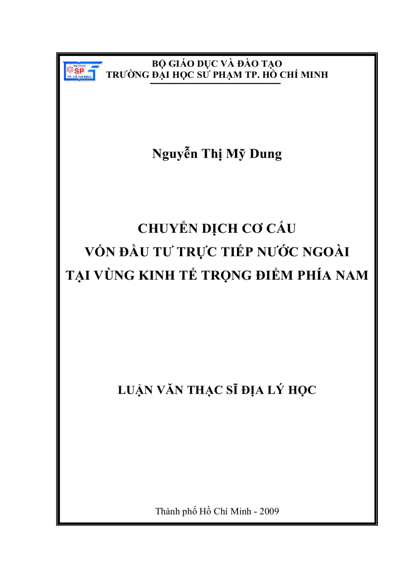 Chuyển dịch cơ cấu vốn đầu tư trực tiếp nước ngoài tại vùng kinh tế trọng điểm phía Nam