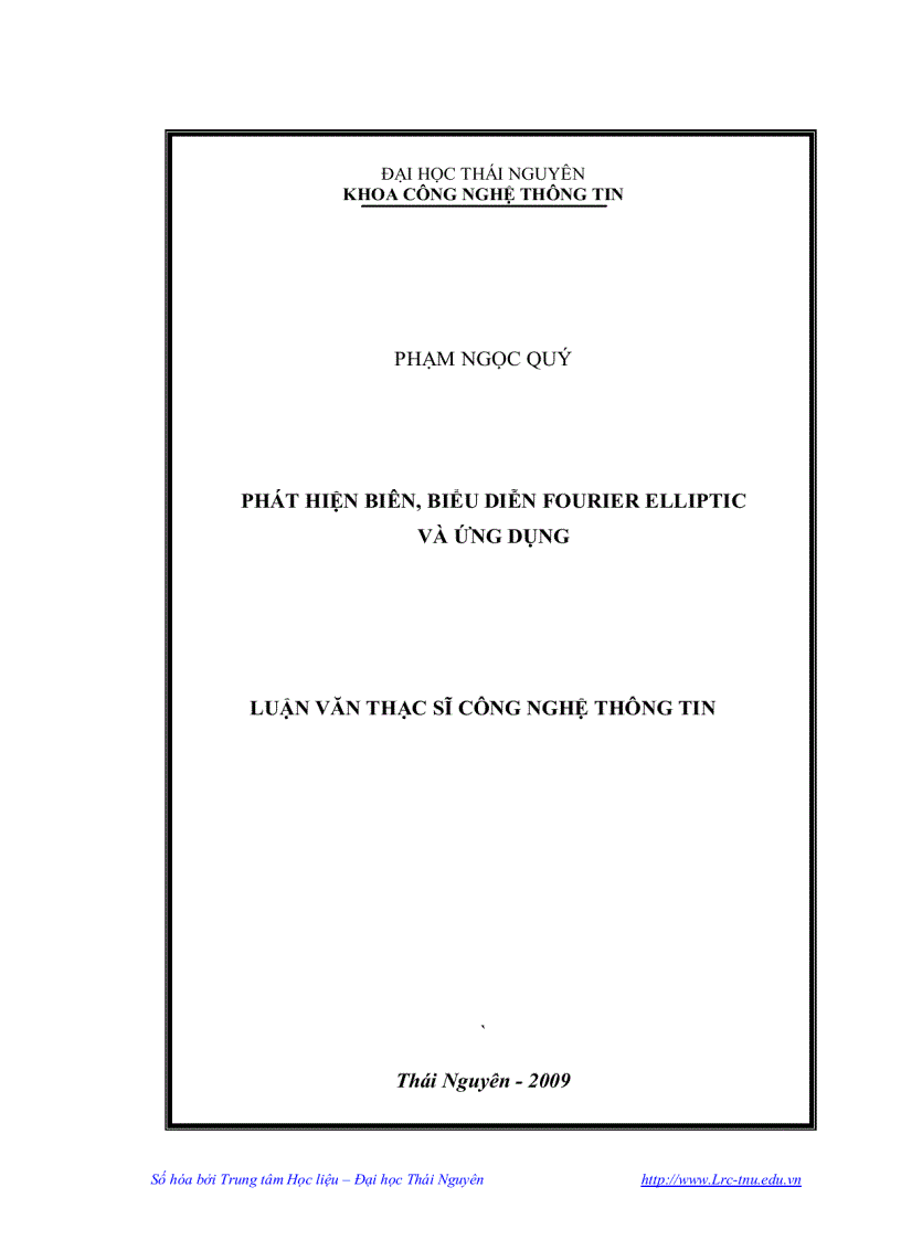 Phát hiện biên biểu diễn fourier elliptic và ứng dụng