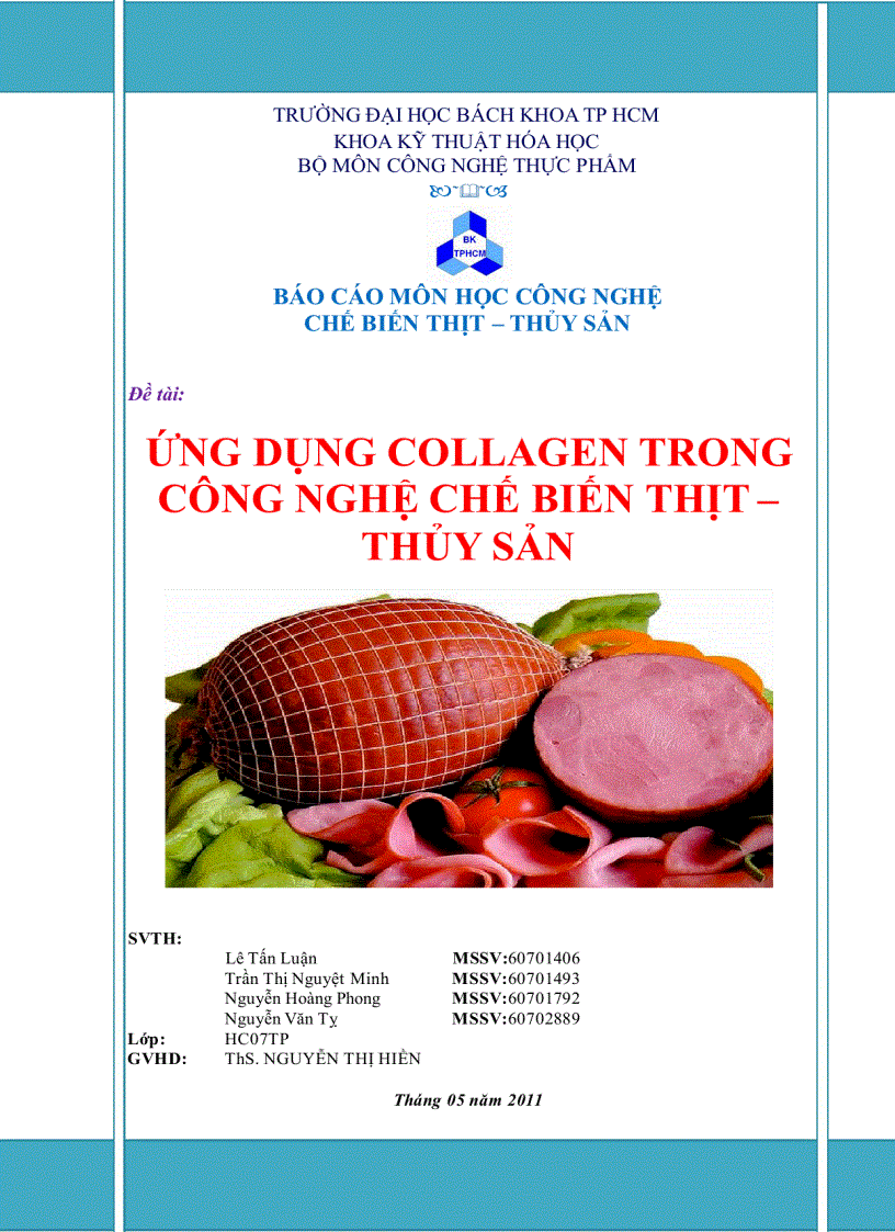 Ứng dụng Collagen trong Công nghệ chế biến thịt và thủy sản