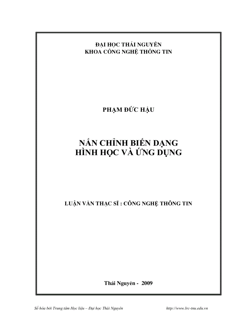 Nắn chỉnh biến dạng hình học và ứng dụng