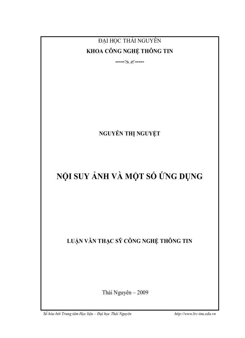 Nội suy ảnh và một số ứng dụng