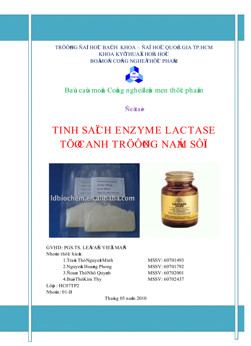 Tinh sạch enzyme lactase từ canh trường nấm sợi