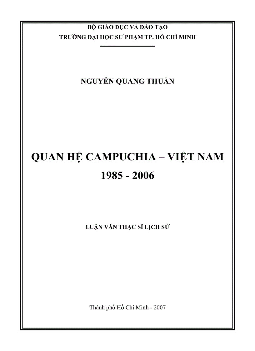 Quan hệ Campuchia Việt Nam từ năm 1985 đến năm 2006