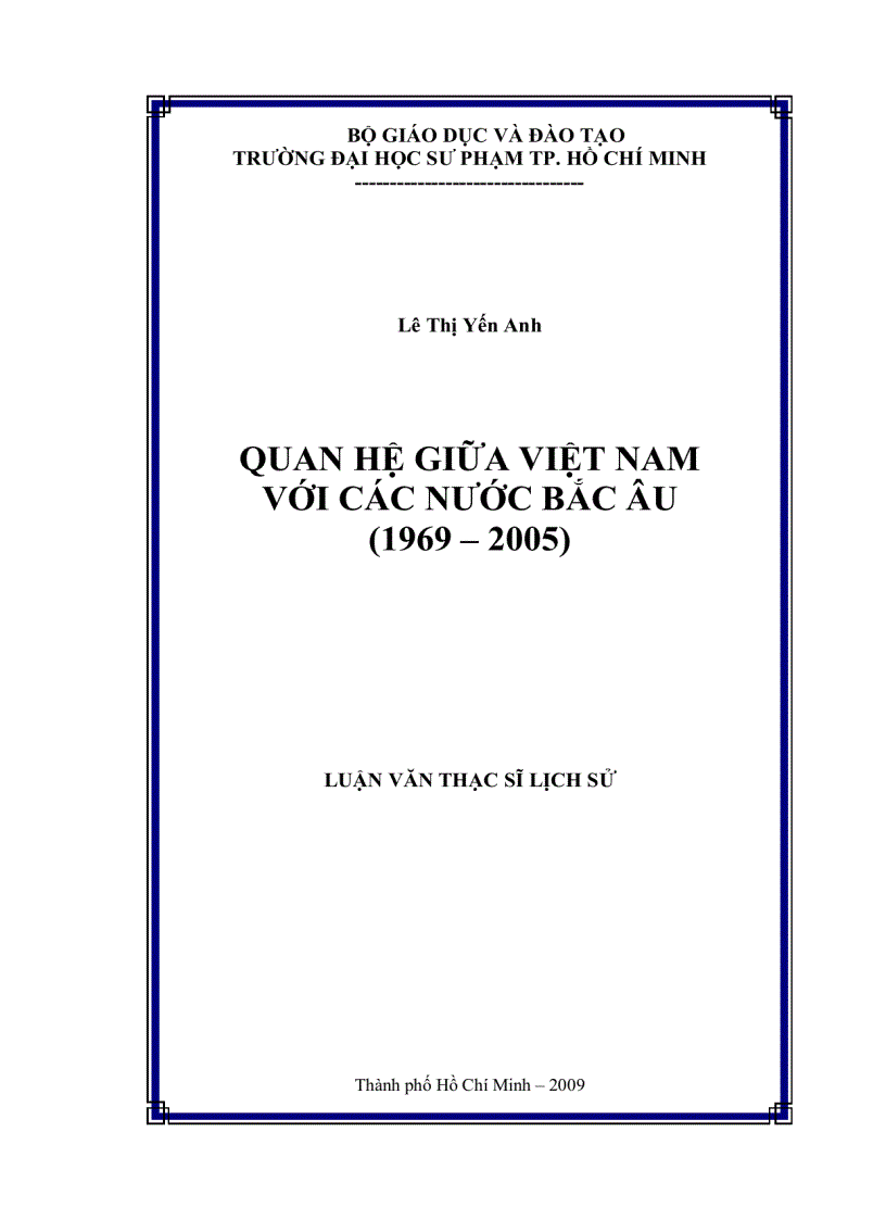 Quan hệ giữa Việt Nam với các nước Bắc Âu 1969 2005