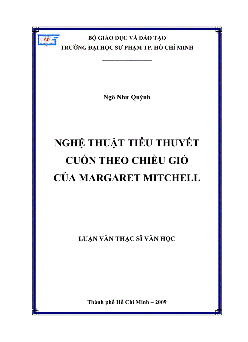 Nghệ thuật tiểu thuyết cuốn theo chiều gió của margaret mitchell