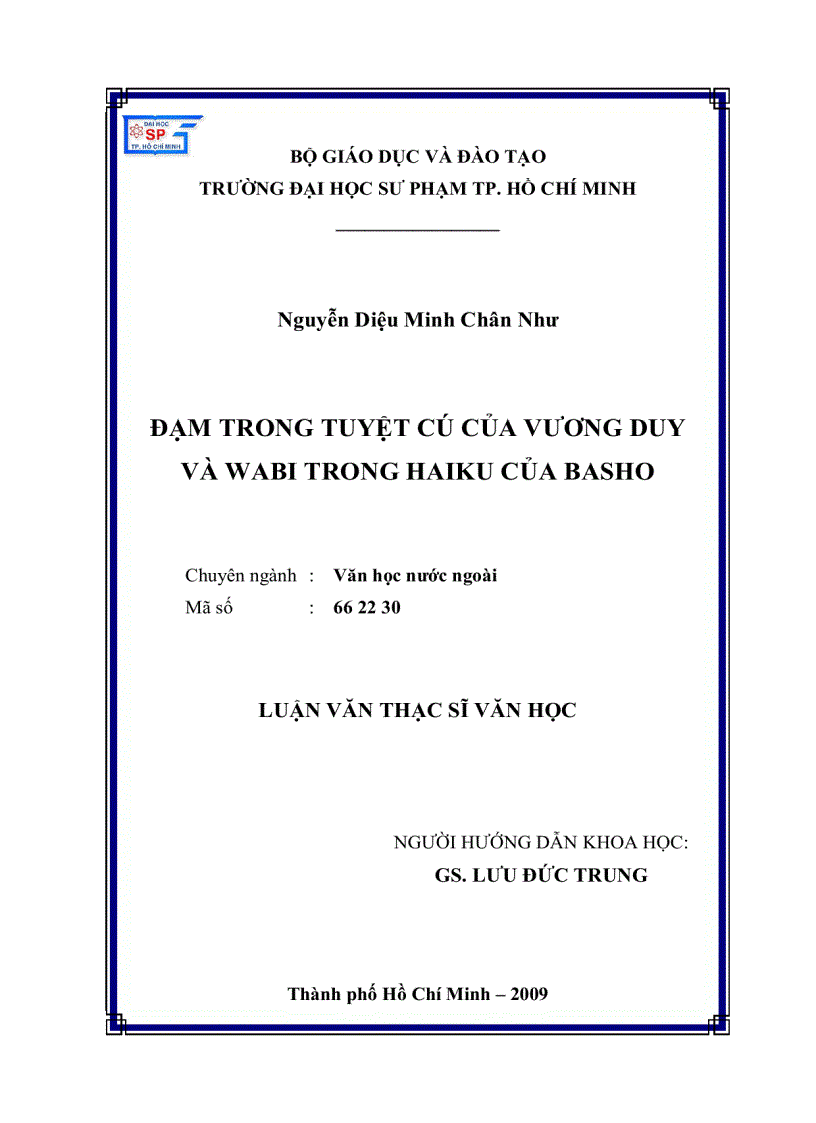 Đạm trong tuyệt cú của vương duy và wabi trong haiku của basho