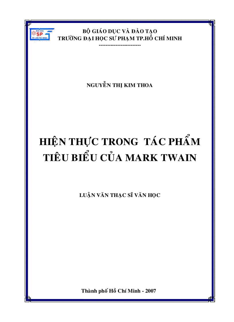 Hiện thực trong tác phẩm tiêu biểu của mark twain