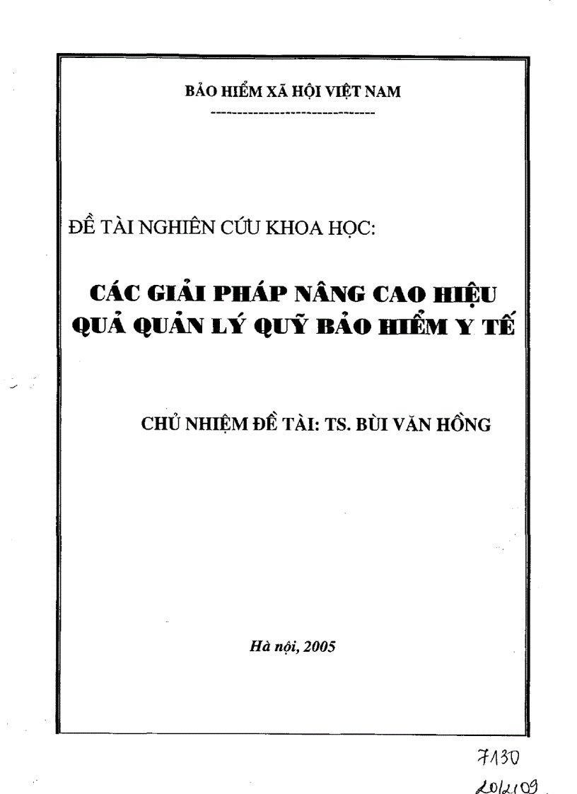 Các giải pháp nâng cao hiệu quả quản lý quỹ bảo hiểm y tế