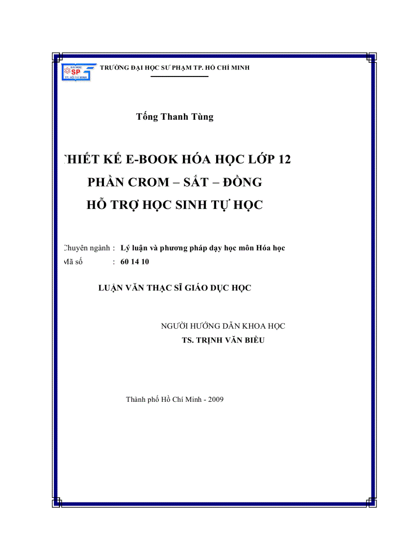 Thiết kế E Book hóa học lớp 12 phần Crom Sắt Đồng hỗ trợ học sinh tự học