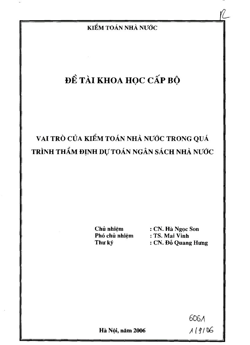 Vai trò của kiểm toán nhà nước trong quá trình thẩm định dự toán ngân sách nhà nước