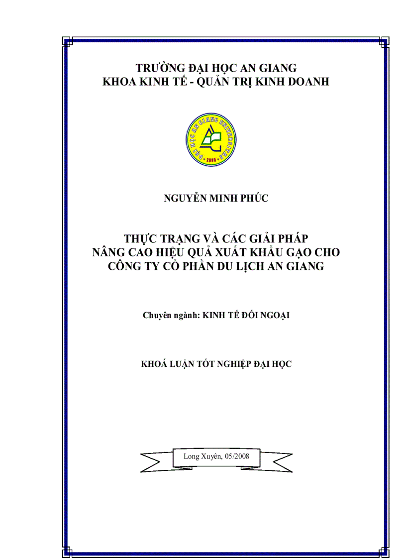 Thực trạng và các giải pháp nâng cao hiệu quả xuất khẩu gạo