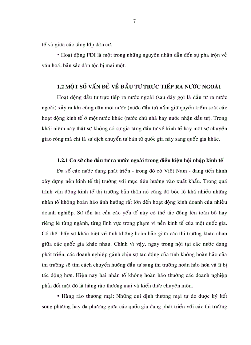 Những giải pháp đẩy mạnh đầu tư ra nước ngoài của việt nam trong tiến trình hội nhập kinh tế