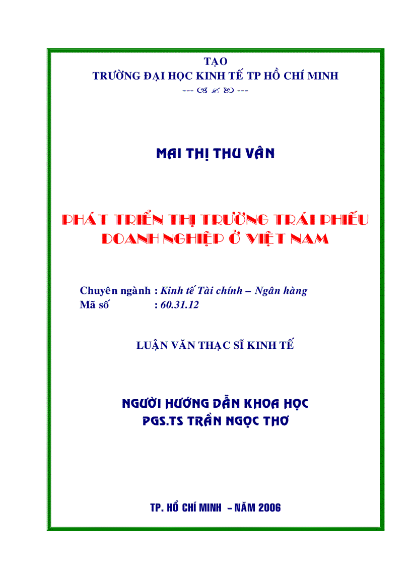 Phát triển thị trường trái phiếu doanh nghiệp ở Việt Nam