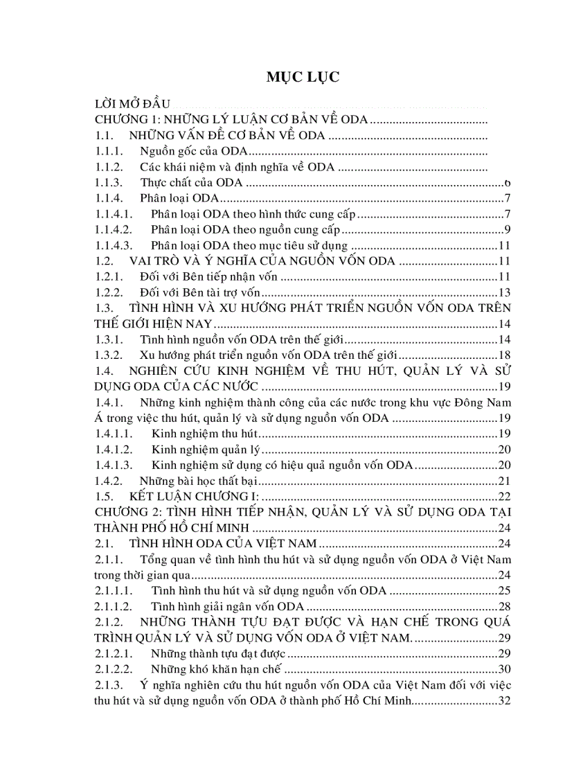 Quản lý và Sử dụng nguồn vốn ODA tại thành phố Hồ Chí Minh Thực trạng và Giải pháp