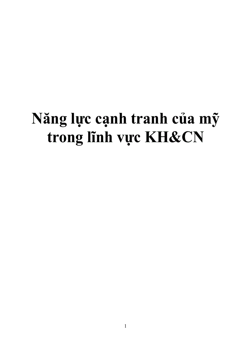 Năng lực cạnh tranh của Mỹ trong lĩnh vực KH CN