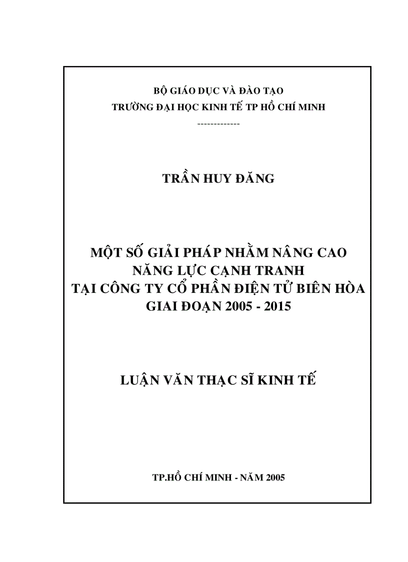 Một số giải pháp nhằm nâng cao năng lực cạnh tranh tại Công ty cổ phần Điện tử Biên Hòa