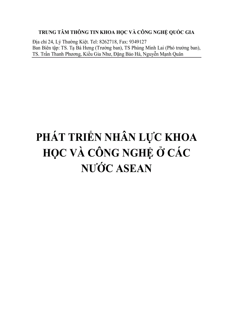 Phát triển nhân lực khoa học và công nghệ ở các nước ASEAN