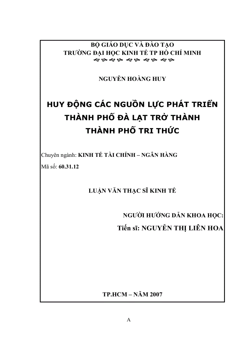 Huy động các nguồn lực phát triển thành phố Đà lạt trở thành thành phố tri thức