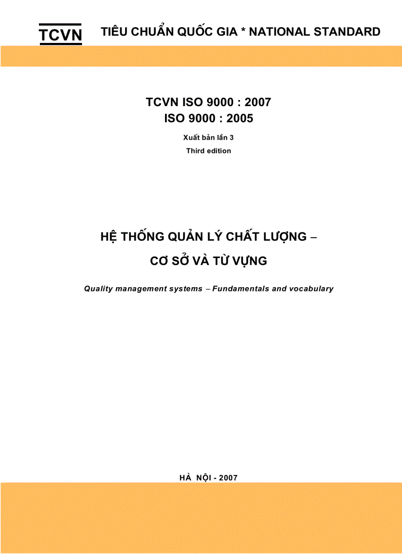 Hệ thống quản lý chất lượng tiêu chuẩn iso 9000 2007