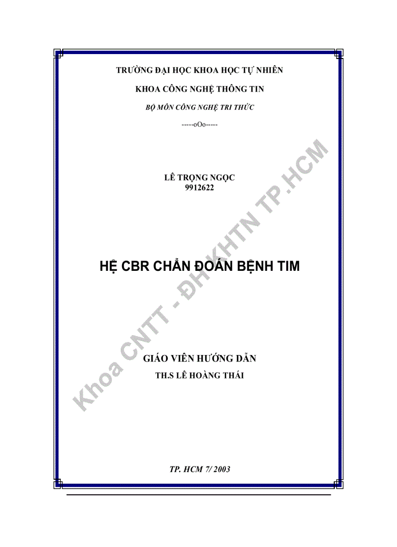 Hệ CBR chẩn đoán bệnh tim