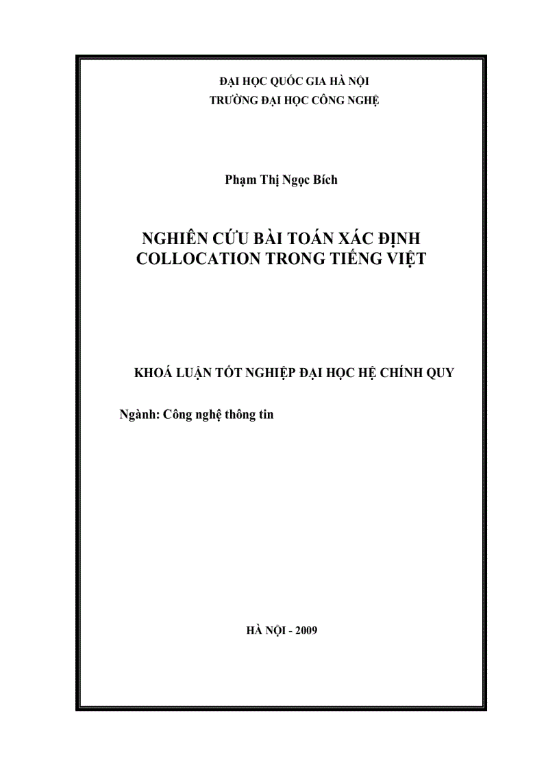 Nghiên cứu bài toán xác định collocation trong tiếng việt