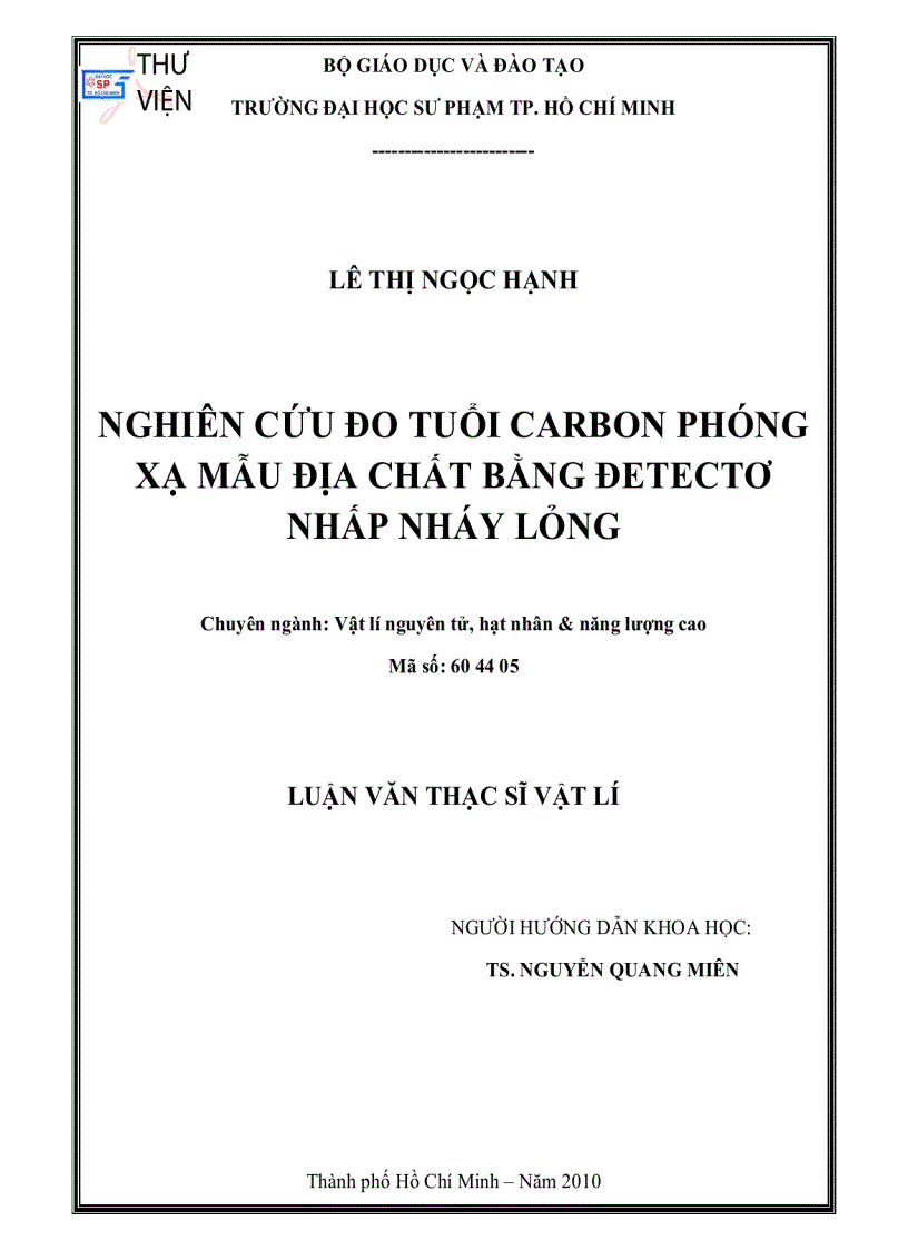 Nghiên cứu đo tuổi Carbon phóng xạ mẫu địa chất bằng DDETEECTO nhấp nháy lỏng