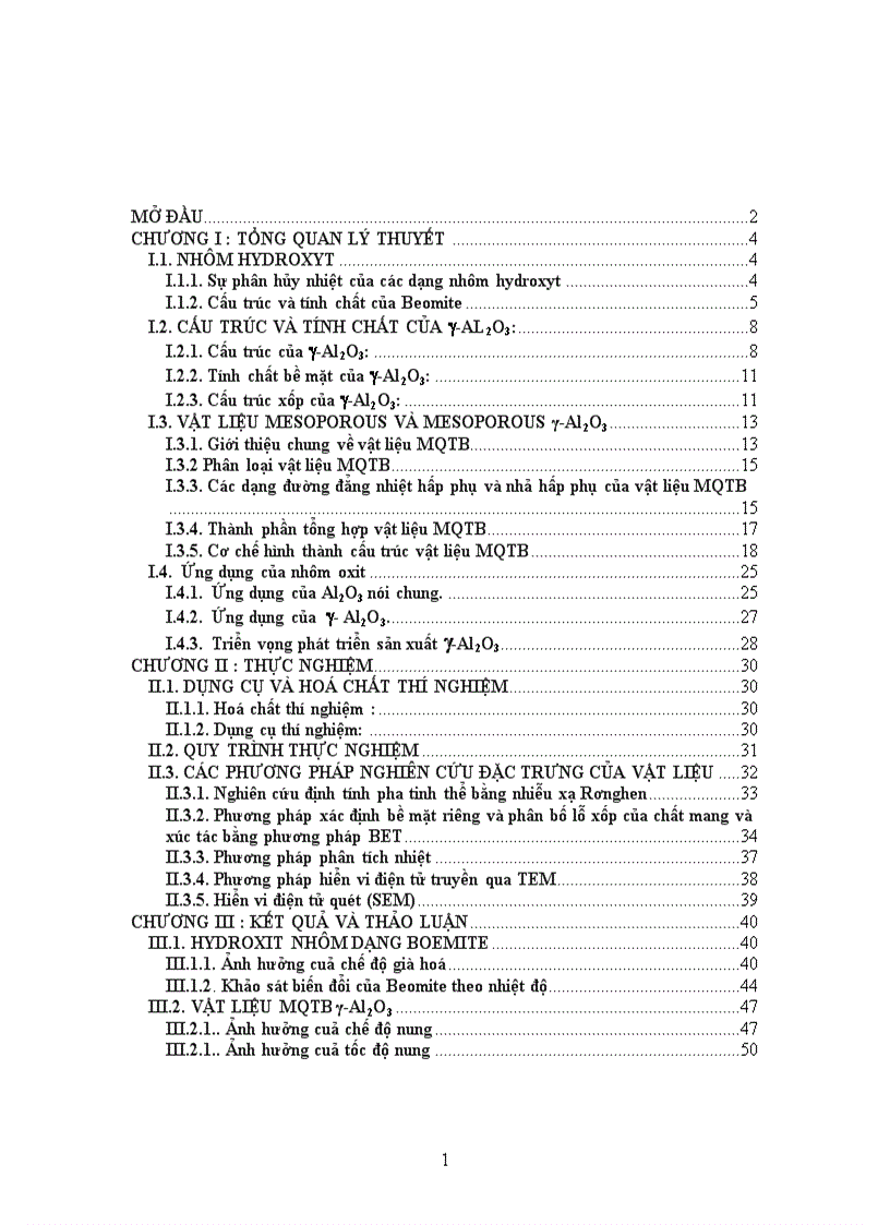 Tổng hợp vật liệu gamma Al2O3 MQTB theo phương pháp sử dụng Beomit làm tiền chất vô cơ và axit cacboxylic làm chất định hướng cấu trúc