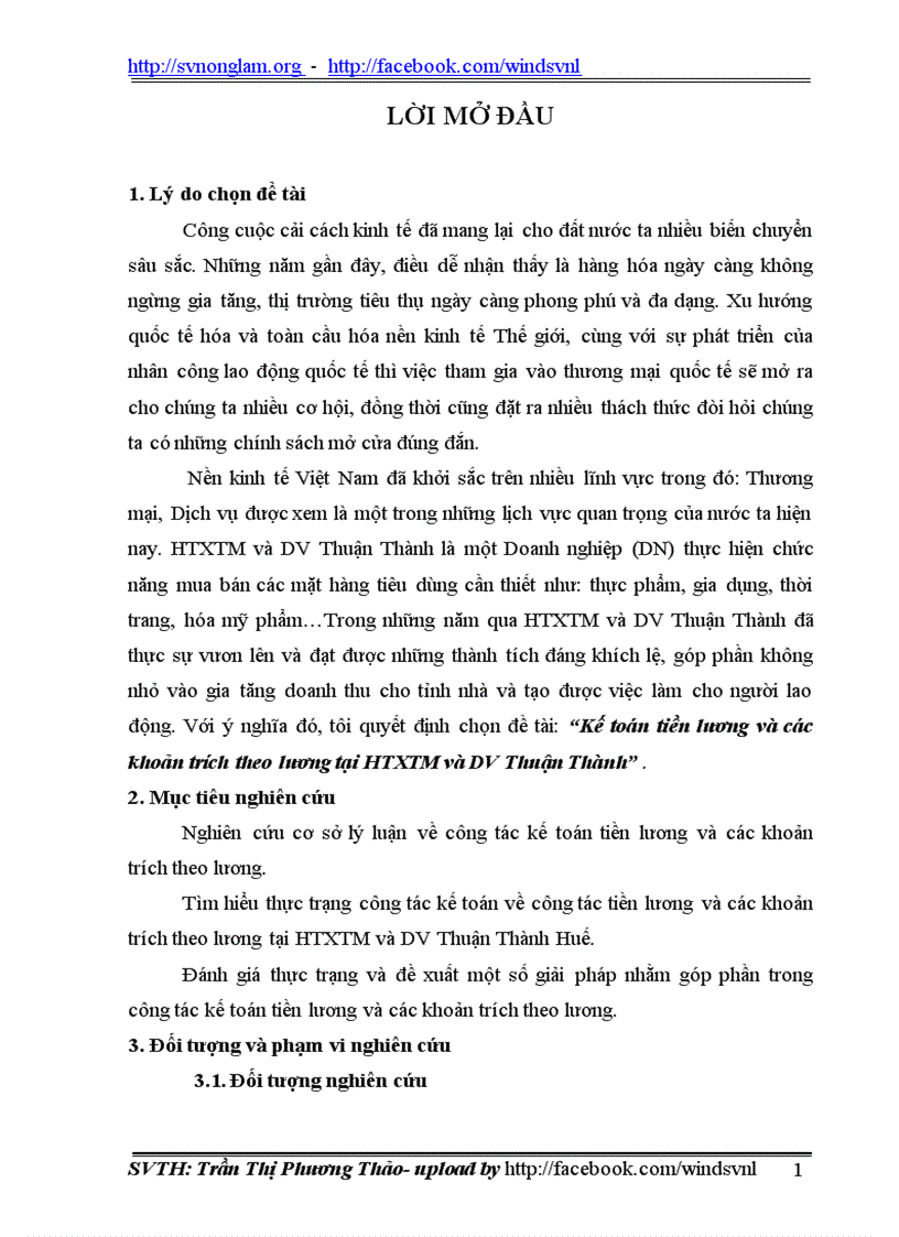 Kế toán tiền lương và các khoản trích theo lương tại HTXTM và DV Thuận Thành