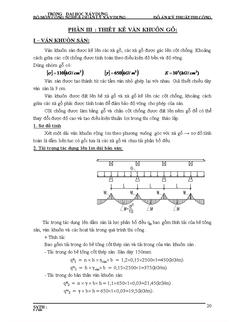 Thiết kế ván khuôn gỗ