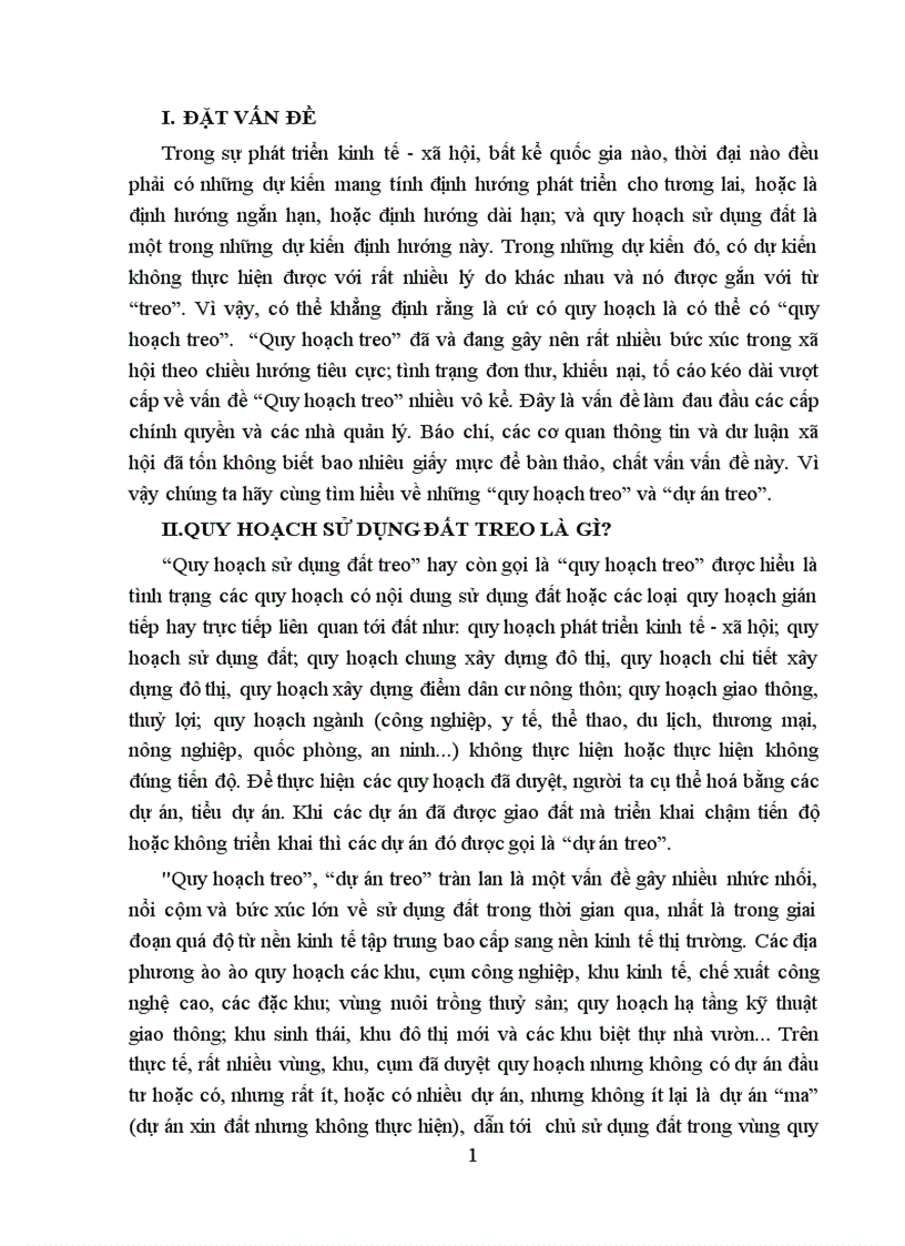 Bài tập nhóm 1 luật đất đai Quy hoạch sử dụng đất treo ở Việt Nam hiện nay
