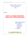 Tòa án cơ quan giải quyết tranh chấp trong kinh doanh
