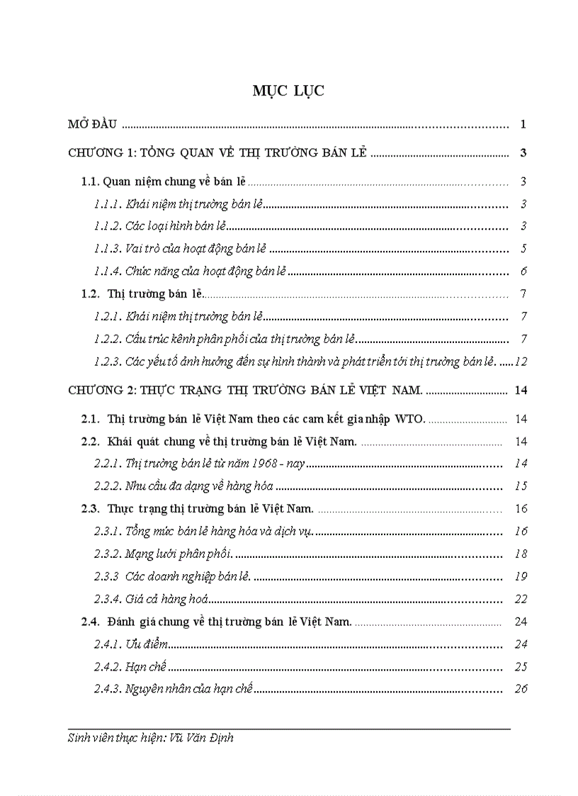 Giải pháp phát triển thị trường bán lẻ Việt Nam sau khi gia nhập WTO