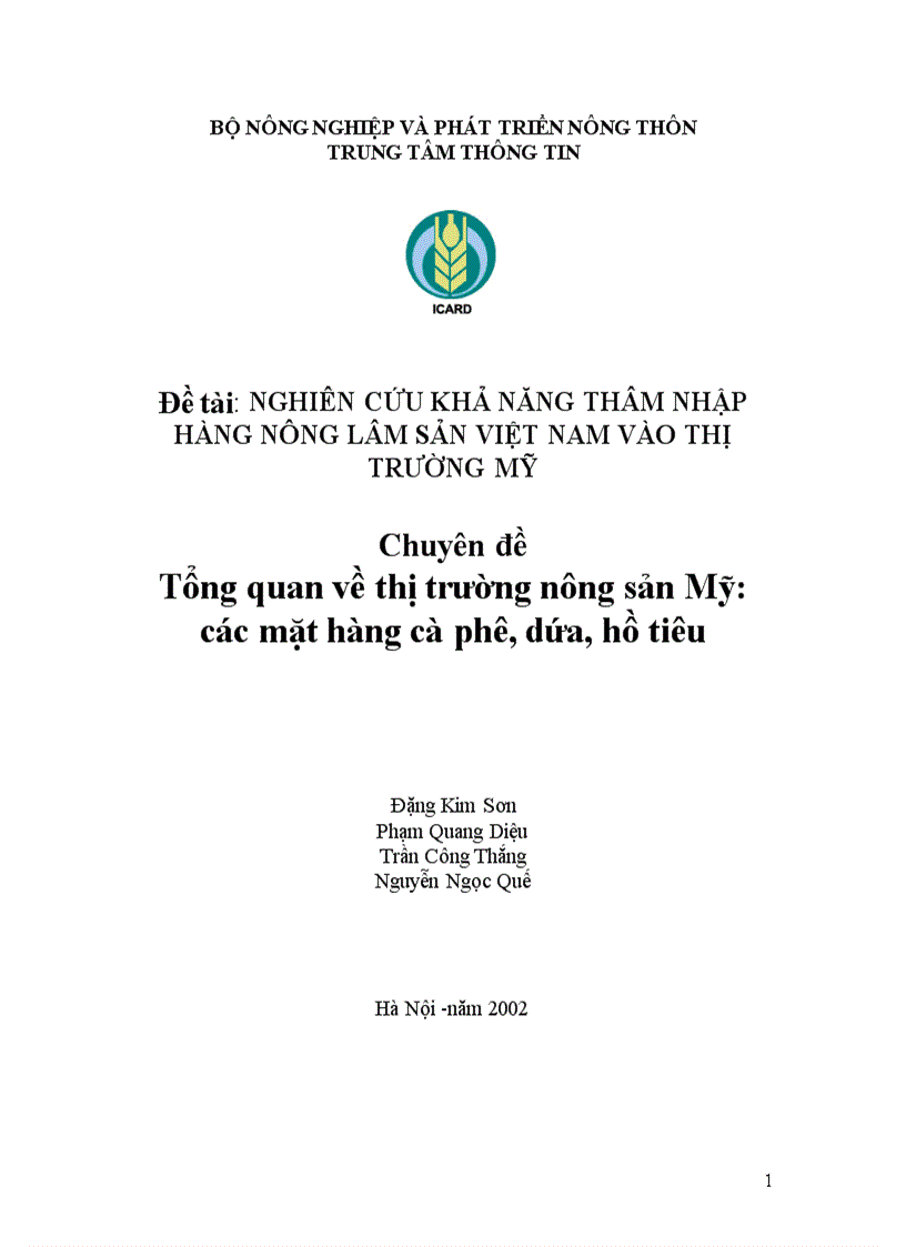 Tổng quan về thị trường nông sản Mỹ các mặt hàng cà phê dứa hồ tiêu