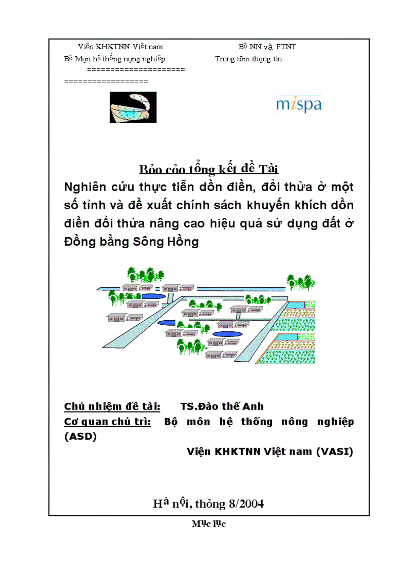 Nghiên cứu thực tiễn dồn điền đổi thửa ở một số tỉnh và đề xuất chính sách khuyến khích dồn điền đổi thửa nâng cao hiệu quả sử dụng đất ở Đồng bằng Sông Hồng