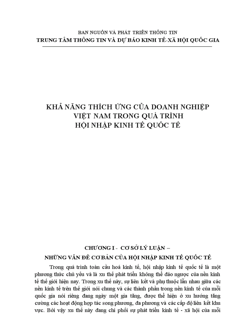 Khả năng thích ứng của doanh nghiệp việt nam trong quá trình hội nhập kinh tế quốc tế