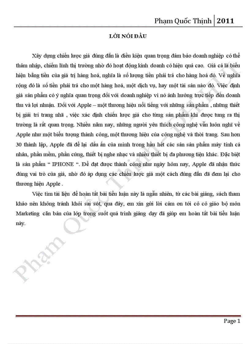 Tiểu luận Chọn 1 sản phẩm và xây dưng cho thương hiệu