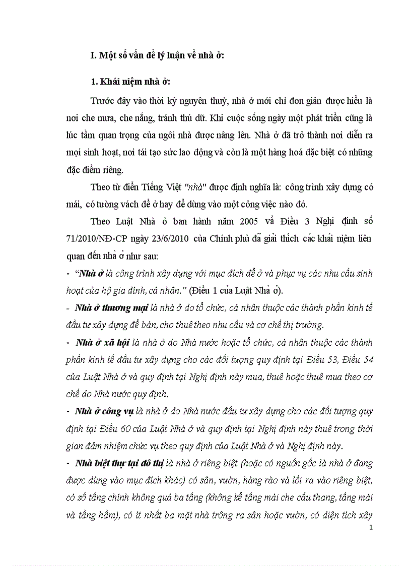 Nhà ở Nhận thức và kiến nghị