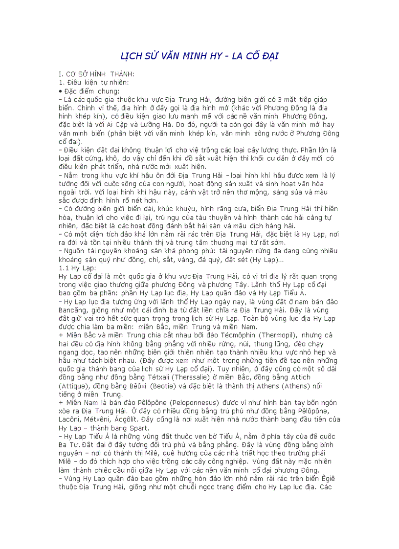 Lịch sử văn minh hy la cổ đại