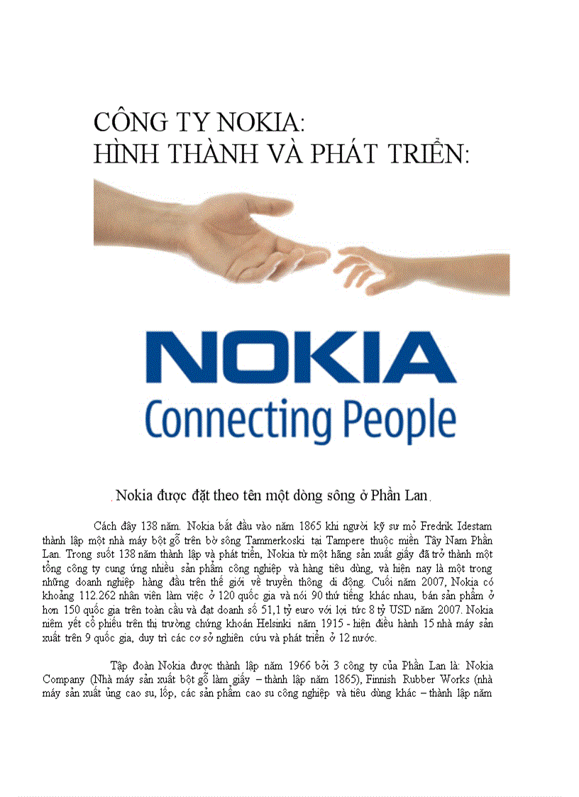 Thuyết trình về công ty Nokia hình thành và phát triển
