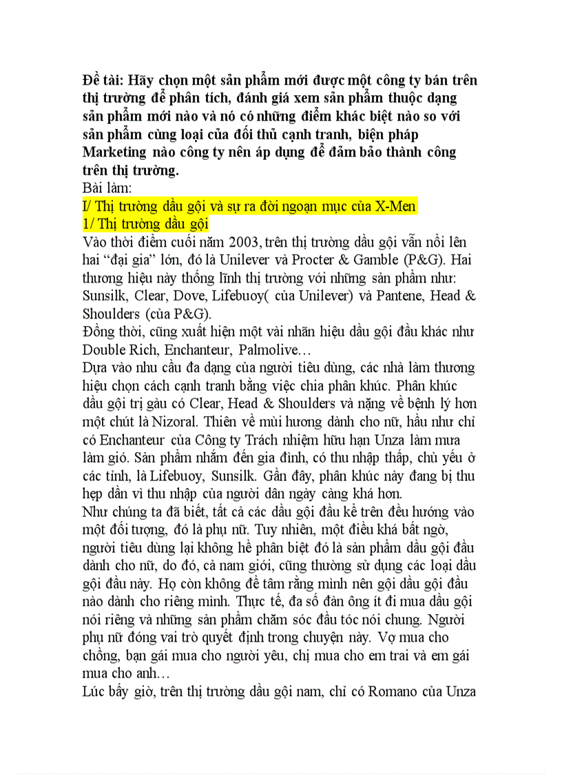 Tiể luận môn marketing căn bản