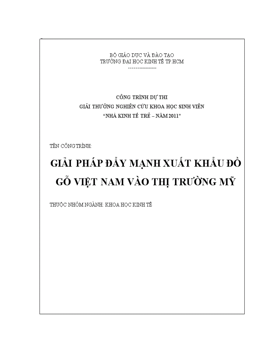 Giải pháp đẩy mạnh xuất khẩu đồ gỗ việt nam vào thị trường mỹ