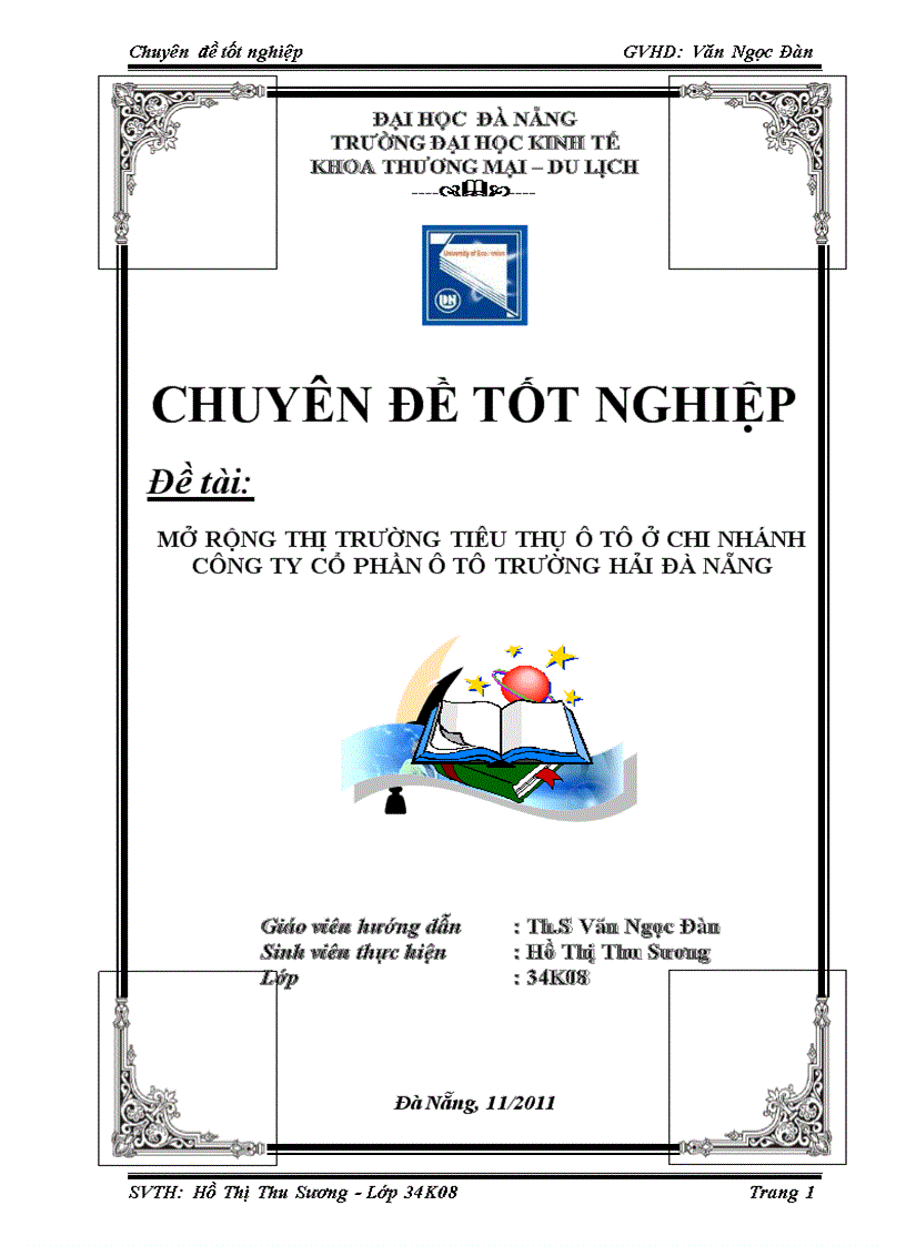 Mở rộng thị trường tiêu thụ ô tô ở chi nhánh công ty cổ phần ô tô trường hải đà nẵng