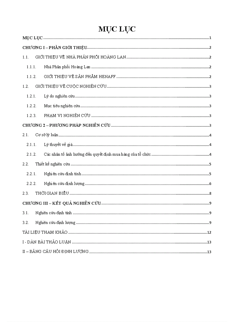 Nghiên cứu các nhân tố ảnh hưởng đến quyết định mua sản phẩm Henaff của công ty TNHH thương mại Hoàng Lan tại TP HCM